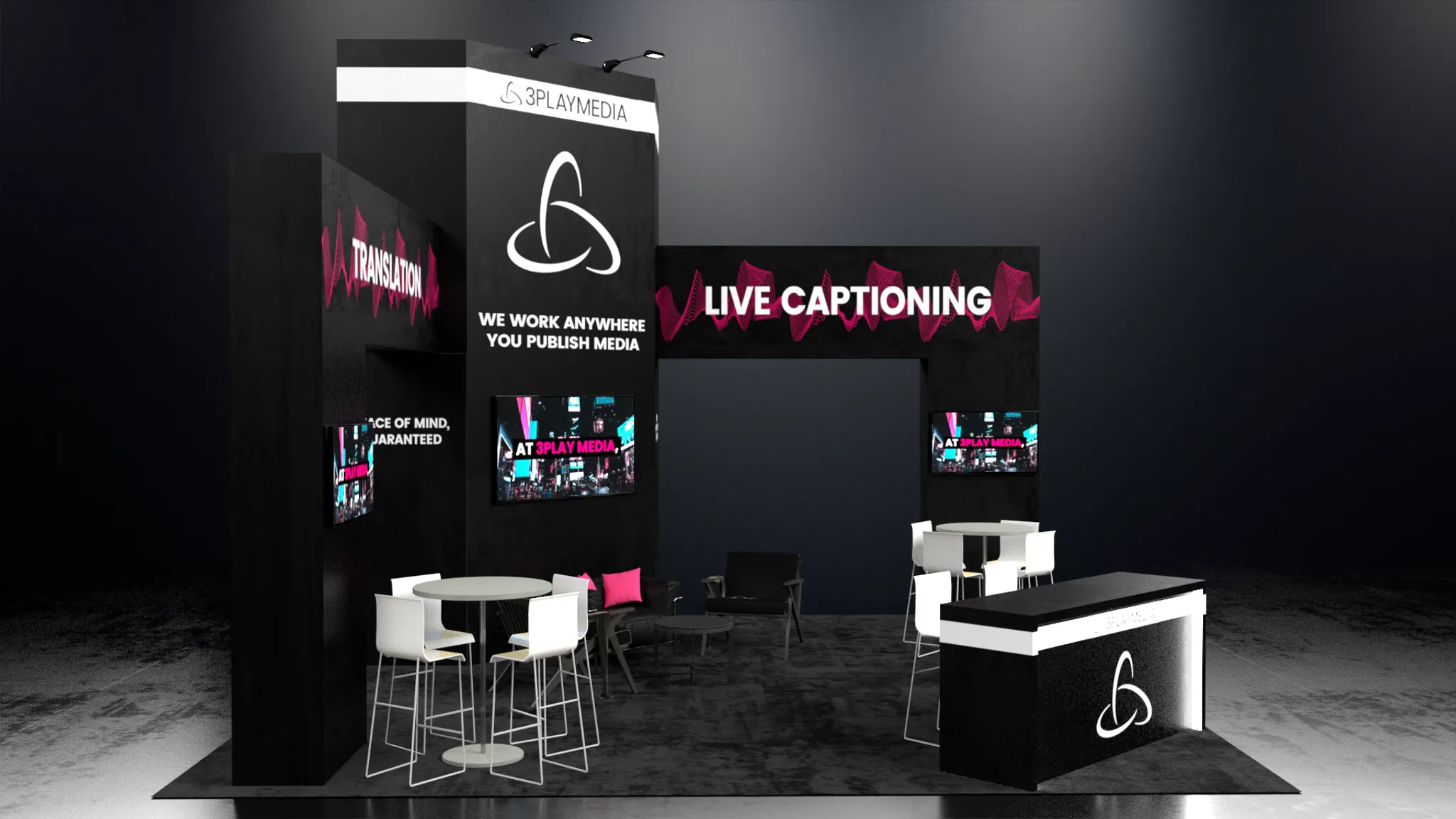 20x20 Island booth design by Reaction Space
